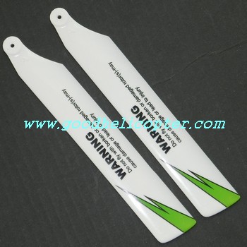 wltoys-v966 power star 1 helicopter parts main blades (white-green color) - Click Image to Close